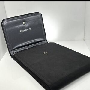 Tiffany & Co Suede Tri-Fold Necklace Presentation Wallet FREE Blue Box 5.5x7.5
